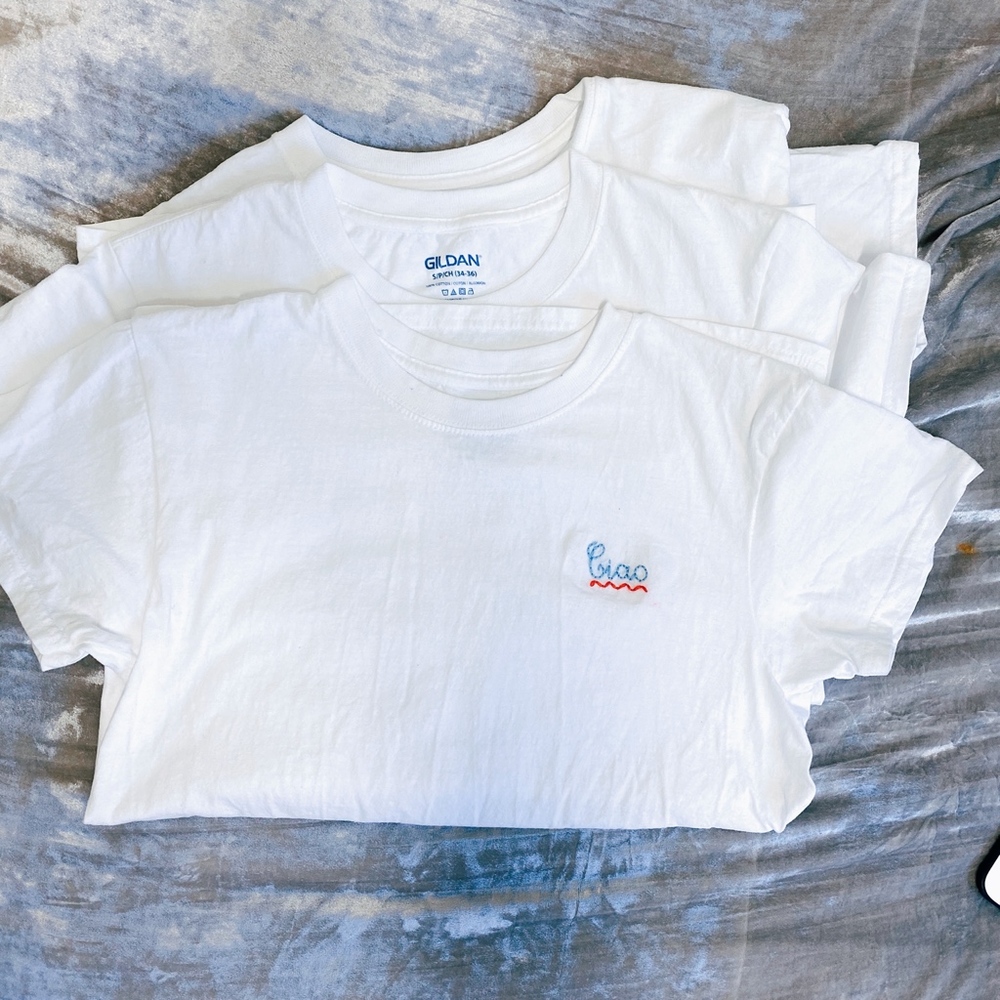 Handmade Embroidered "Caio" Tee
